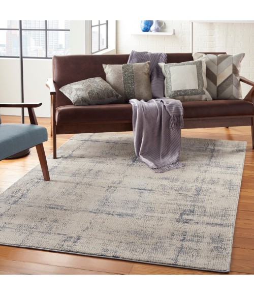 Nourison Rustic Textures Ivory Blue RUS06 6 ft. X 9 ft. Rect. Rug