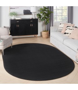 Nourison Essentials - Nre01 Black Area Rug 6 ft. X 9 ft. Oval Oval