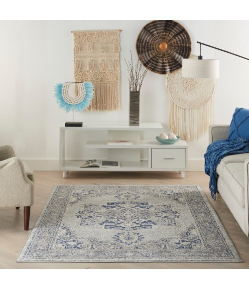 Nourison Tranquil Area Rug TRA14-Grey/Navy