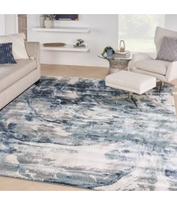 Nourison Ki100 American Manor - Amr03 Blue Ivory Area Rug 9 ft. X 12 ft. Rectangle