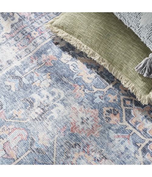 Nicole Curtis Machine Washable Series 1 Area Rug SR104 Blue 8' x 10'