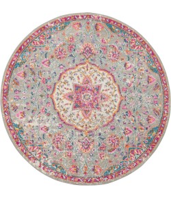 Nourison Passion - Psn22 Grey Multicolor Area Rug 4 ft. X Round
