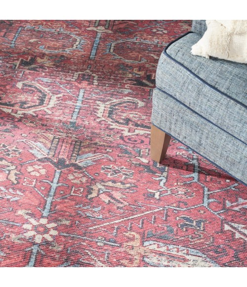 Nicole Curtis Machine Washable Series 1 Area Rug SR102 Red 9' x 12'