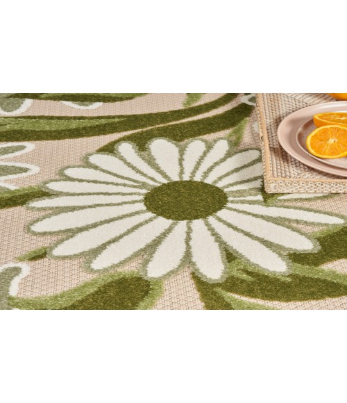 Nourison Aloha Ivory Green Rug ALH33 9 ft. X 12 ft. Rectangle - Rugs Town Nourison Aloha Ivory Green ALH33 9 ft. X 12 ft. Rectangle Rug