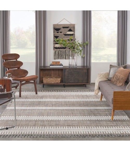 Nourison Asilah Area Rug ASI02 Mocha/Ivory 9' x 12'2"