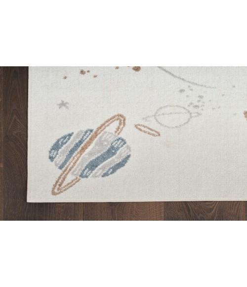 Nourison Astra Machine Washable Ivory Multicolor ASW18 5 ft. 3 in. X 7 ft. Rectangle Rug
