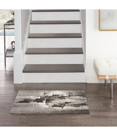 Nourison Twilight Area Rug TWI30 Grey/Ivory/Black