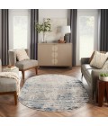 Nourison Quarry Ivory Grey Blue QUA01 6 ft. X 9 ft. Oval Rug