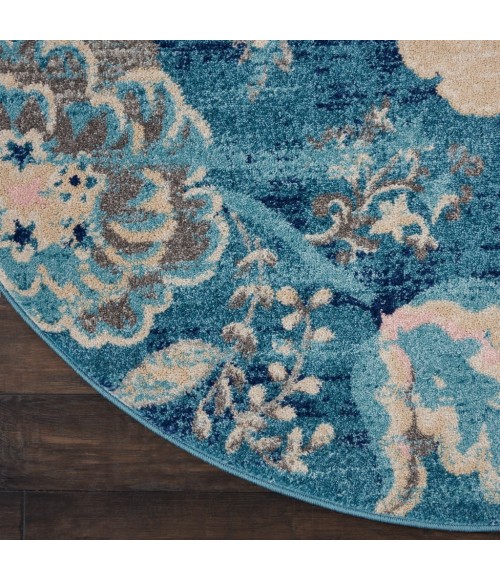Nourison Tranquil Round Area Rug TRA02-Turquoise