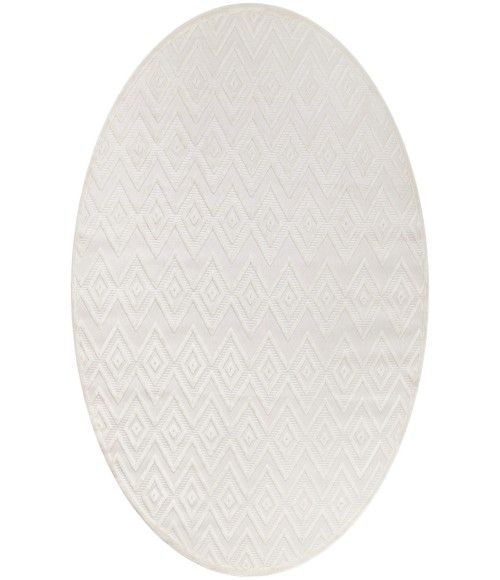 Nourison Versatile Ivory White NRV01 8 ft. Round Rug