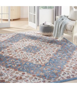 Nourison Elation - Etn08 Ivory Blue Area Rug 9 ft. X 12 ft. Rectangle
