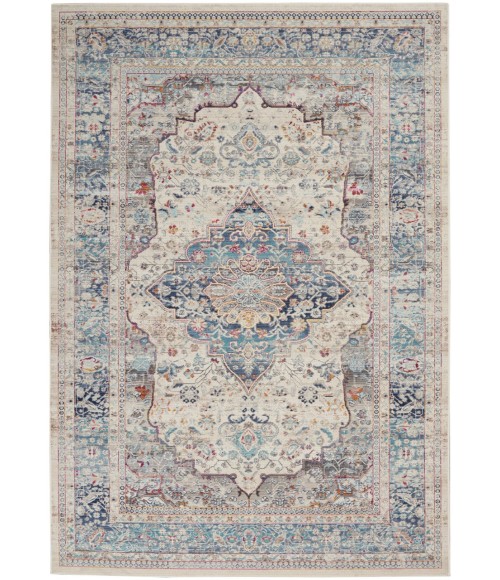 Nourison Vintage Kashan Area Rug VKA07-Ivory Blue