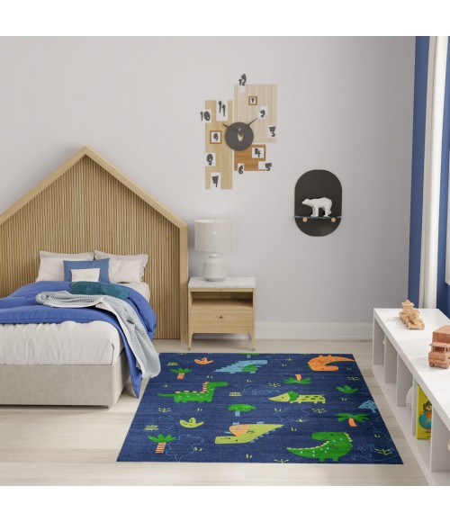 Nourison Home Imagination Navy Multicolor Rug IMA16 4 ft. X 6 ft. Rectangle - Rugs Town Nourison Home Imagination Navy Multicolor IMA16 4 ft. X 6 ft. Rectangle Rug