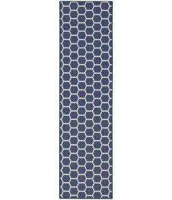 Nourison Reversible Indoor Outdoor Navy RVB01 2 ft. 2 in. X 8 ft. Rect. Rug