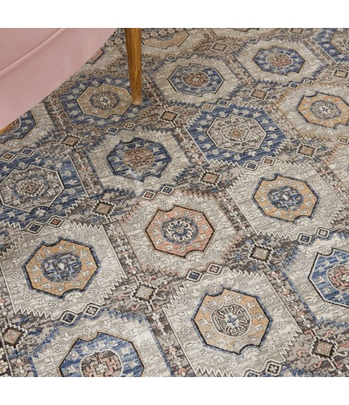 Nourison STARRY NIGHTS Area Rug Nourison Starry Nights Area Rug STN09-Grey/Navy