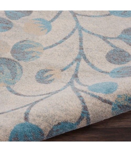 Nourison TRANQUIL Area Rug Nourison Tranquil Area Rug TRA03-Ivory/Turquoise
