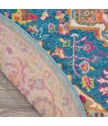 Nourison Passion Area Rug PSN20 Teal Multicolor 4' x ROUND