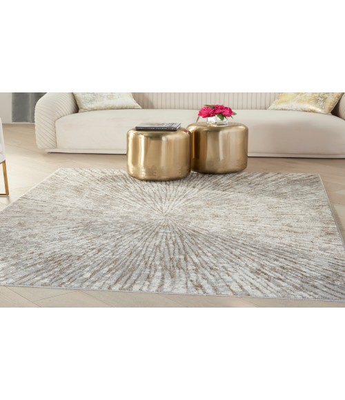 Inspire Me! Home Décor Metallic Grey Mocha MTL01 6 ft. X 9 ft. Rectangle Rug