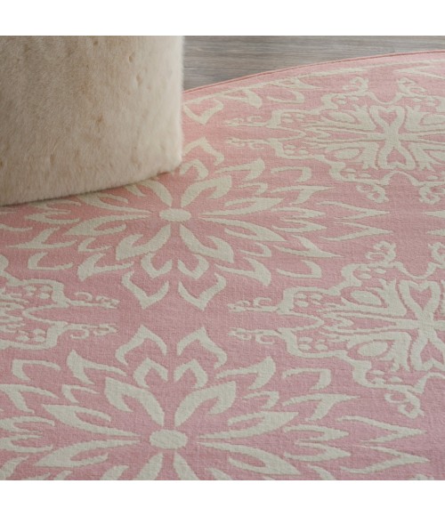 Nourison Jubilant Round Area Rug JUB06-Ivory/Pink