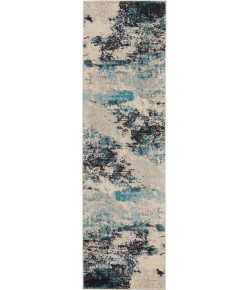 Nourison Celestial - Ces02 Ivory Teal Blue Area Rug 2 ft. 2 X 7 ft. 6 Rectangle