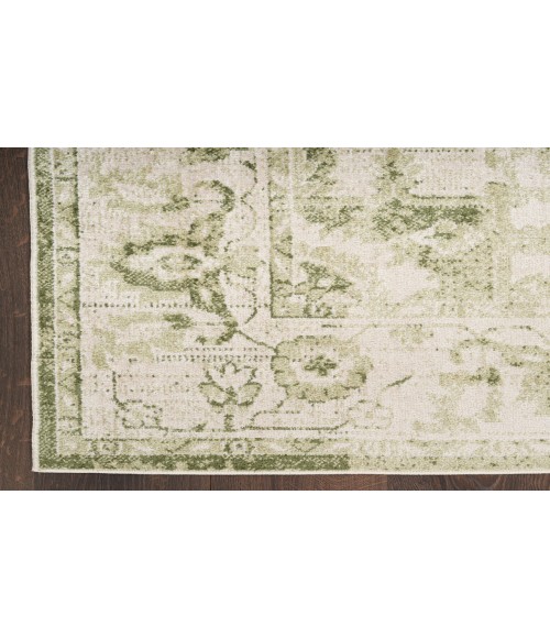 Nourison Astra Machine Washable Ivory Green ASW12 2 ft. 2 in. X 8 ft. Rectangle Rug