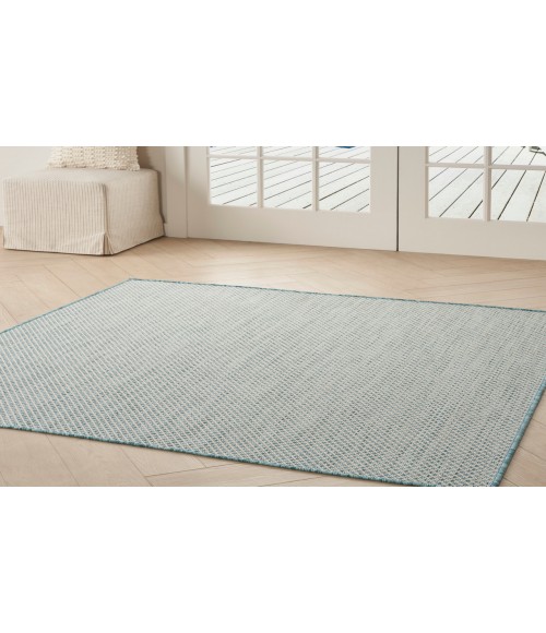 Nourison Courtyard Ivory Aqua COU01 5 ft. Square Rug
