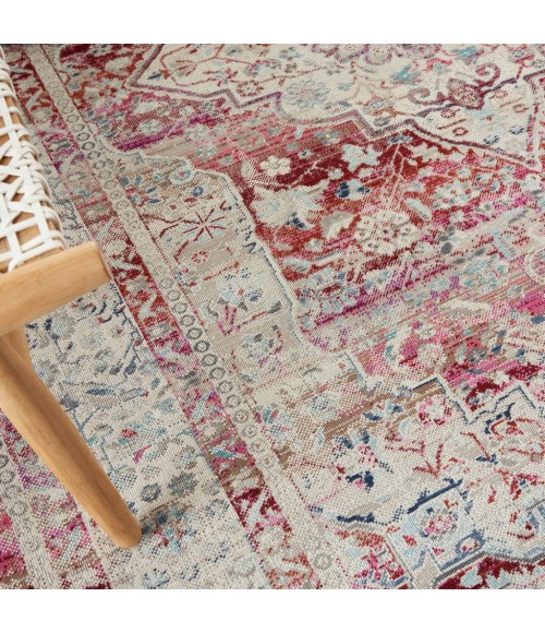 Nourison Vintage Kashan Area Rug VKA07-Red/Ivory