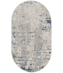 Nourison Quarry Ivory Grey Blue QUA01 3 ft. X 5 ft. Oval Rug