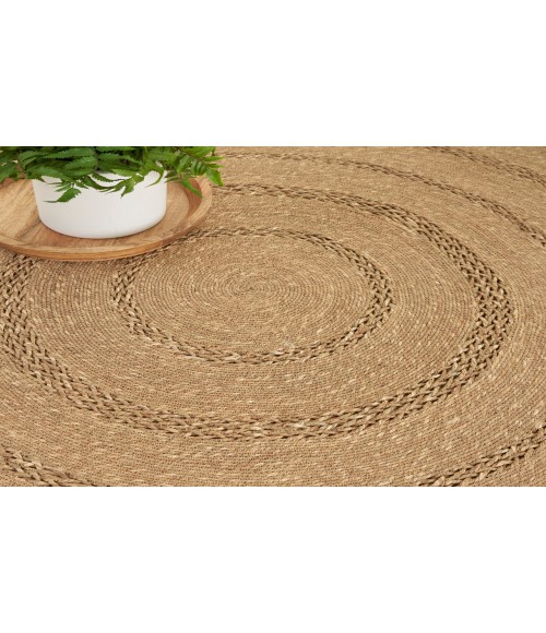 Nourison Natural Seagrass Natural Rug NSG01 3 ft. Round - Rugs Town Nourison Natural Seagrass Natural NSG01 3 ft. Round Rug