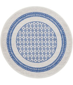 Nourison Whimsicle - Whs13 Ivory Blue Area Rug 5 ft. X Round