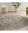 Nourison Quarry Beige Grey QUA05 5 ft. X Round Rug