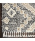 Nourison Scandinavian Shag Grey/Ivory SCN02 5 ft. 3 in. X 7 ft. 9 in. Rect. Rug