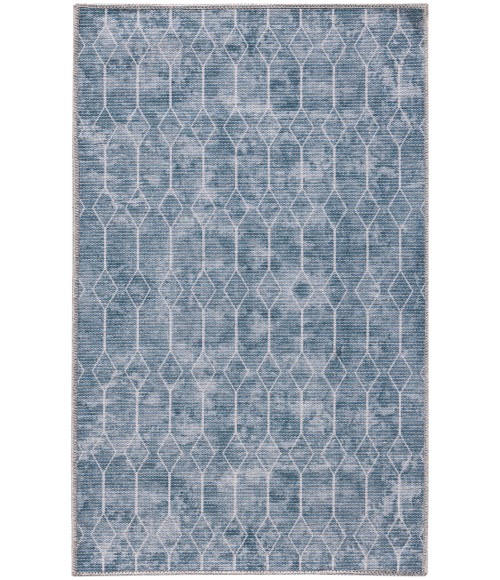 Nicole Curtis Machine Washable Series 1 Blue Grey SR107 2 ft. X 3 ft. 9 in. Rectangle Rug