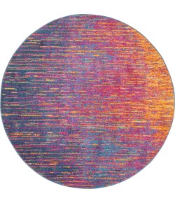 Nourison Passion 4' Round Multicolor Modern Indoor Rug