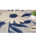 Nourison Aloha Blue Grey ALH33 7’10” Round Rug