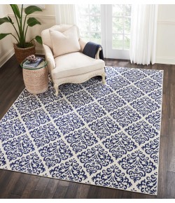 Nourison Home Grafix GRF06 White Blue 7 ft. 10 in. X 9 ft. 10 in. Area Rug