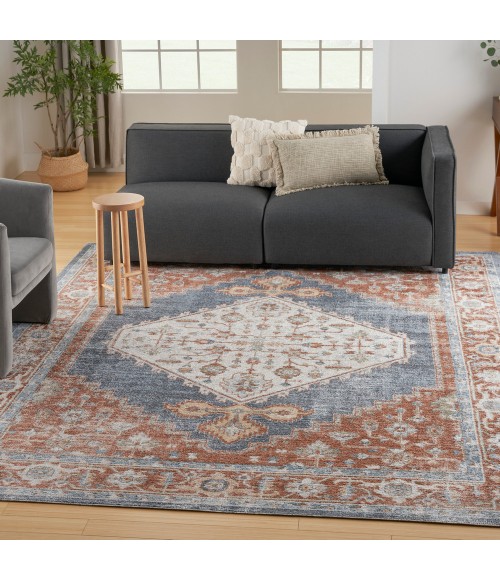 Nourison Astra Machine Washable Area Rug Nourison Astra Machine Washable Area Rug ASW11 Denim Multi