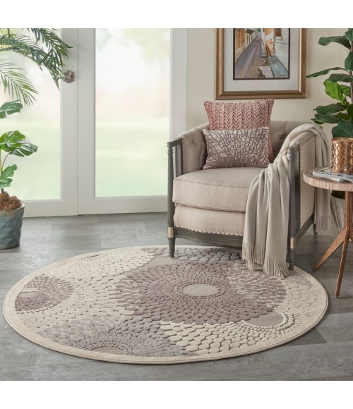 Nourison GRAPHIC ILLUSIONS Area Rug Nourison Graphic Illusions Round Area Rug GIL04-Grey