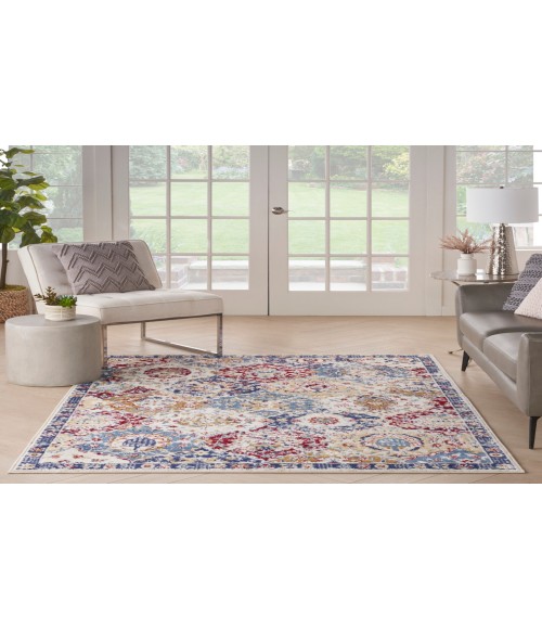 Nourison Grafix Blue Multicolor GRF31 5 ft. 3 in. X 7 ft. 3 in. Rectangle Rug