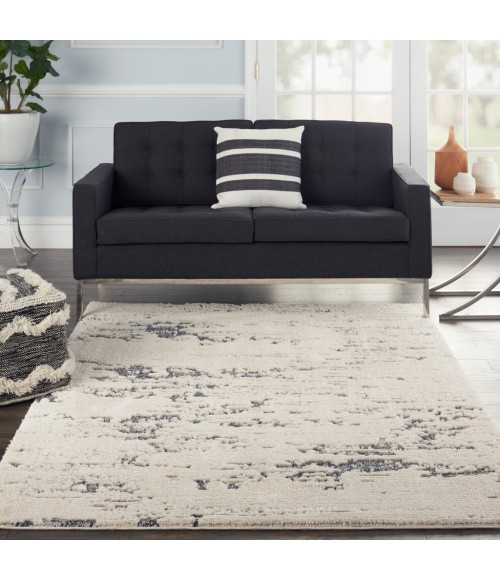 Nourison TEXTURED CONTEMPORARY Area Rug Nourison Textured Contemporary Area Rug TEC03-Ivory Blue