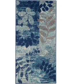Nourison Tranquil(Traql) - Tra01 Navy Light Blue Area Rug 2 ft. X 4 ft. Rectangle