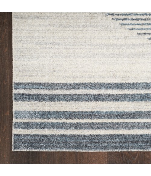 Nourison Astra Machine Washable Area Rug ASW05 Ivory Blue