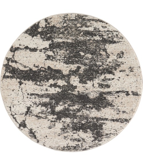 Nourison Maxell Round Area Rug MAE07-Ivory/Grey