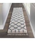 Nourison Moroccan Shag Runner Area Rug MRS01-White