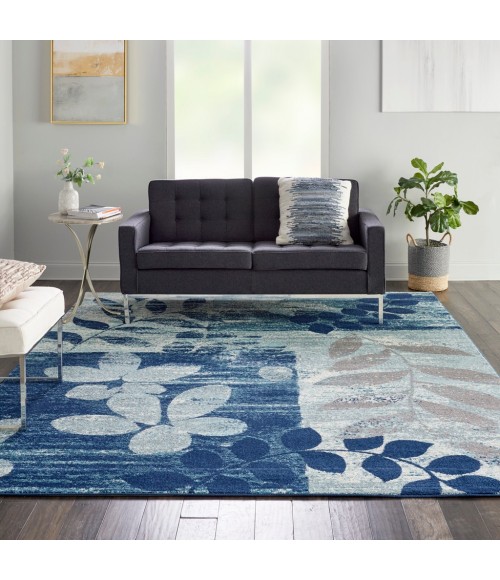 Nourison Tranquil Area Rug TRA01-Navy/Light Blue
