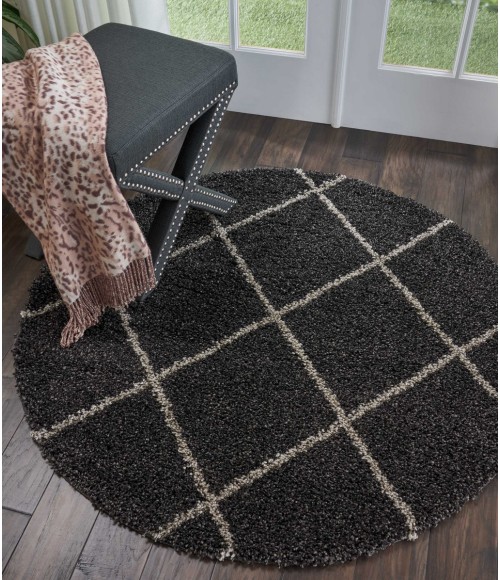 Nourison Brisbane Round Area Rug BRI03-Charcoal