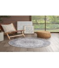 Nicole Curtis Machine Washable Series 1 Ivory Beige SR101 4 ft. Round Rug