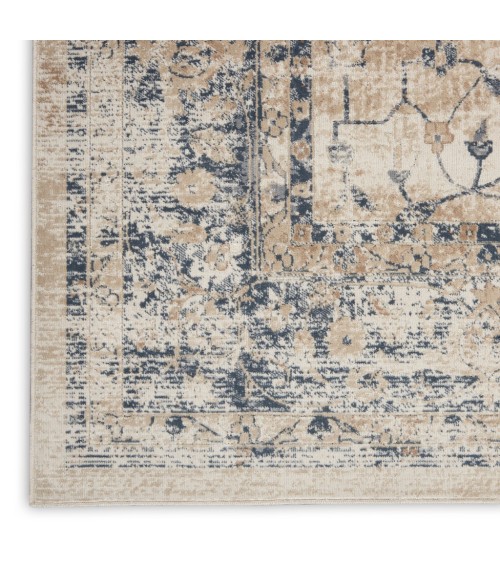 kathy ireland Home Malta Area Rug MAI11-Ivory/Blue