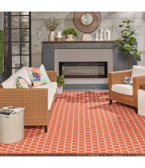 Nourison Reversible Indoor Outdoor Coral RVB01 10 ft. X 14 ft. Rect. Rug