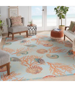 Nourison Wav01/Sun & Shade - Snd92 Light Blue Area Rug 6 ft. 6 in. X 9 ft. 6 in. Rectangle